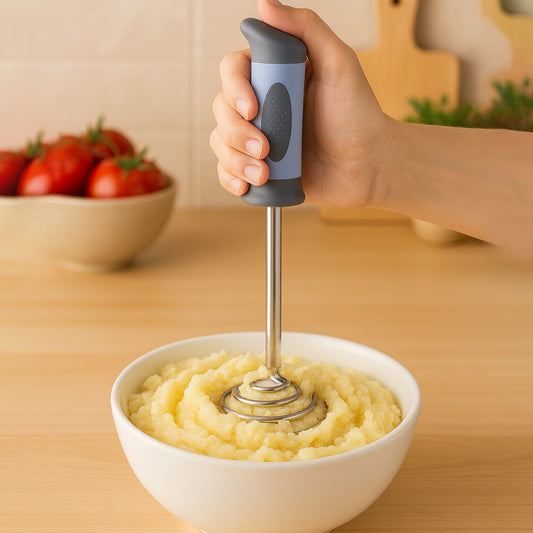 Spring OβMasher β Heavy Duty Stainless Steel Vegetable & Potato Masher with Comfortable Grip Handle | Ideal for Smooth and Effortless Mashing
