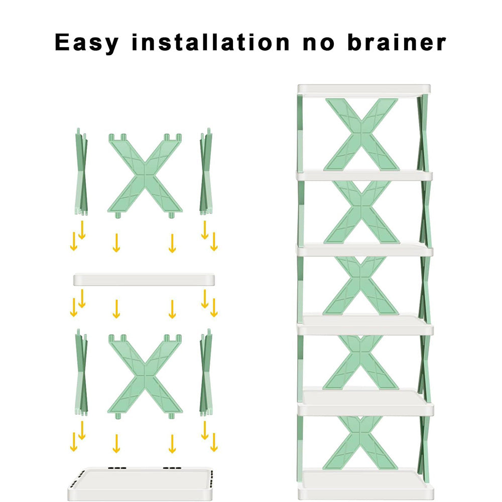 Multi-Purpose 4 Layer Stackable Shoe Rack with Adjustable Slots