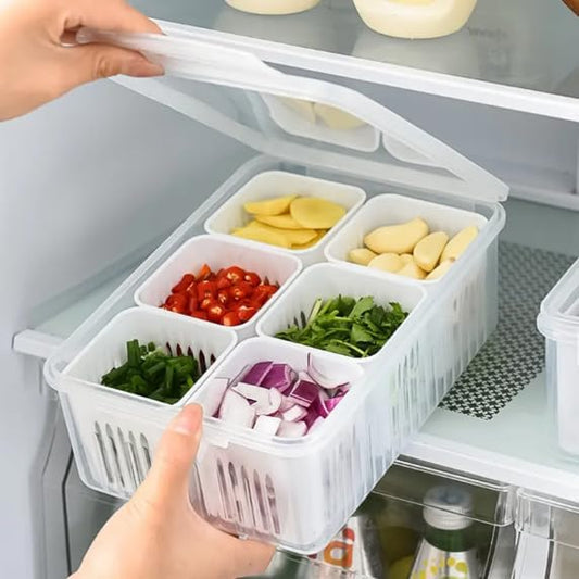 Fridge Storage Boxes Freezer Storage Containers Container For Kitchen Storage Set Storage In Kitchen Vegetable Storage Draining Crisper Refrigerator Food Box (1 Pc)