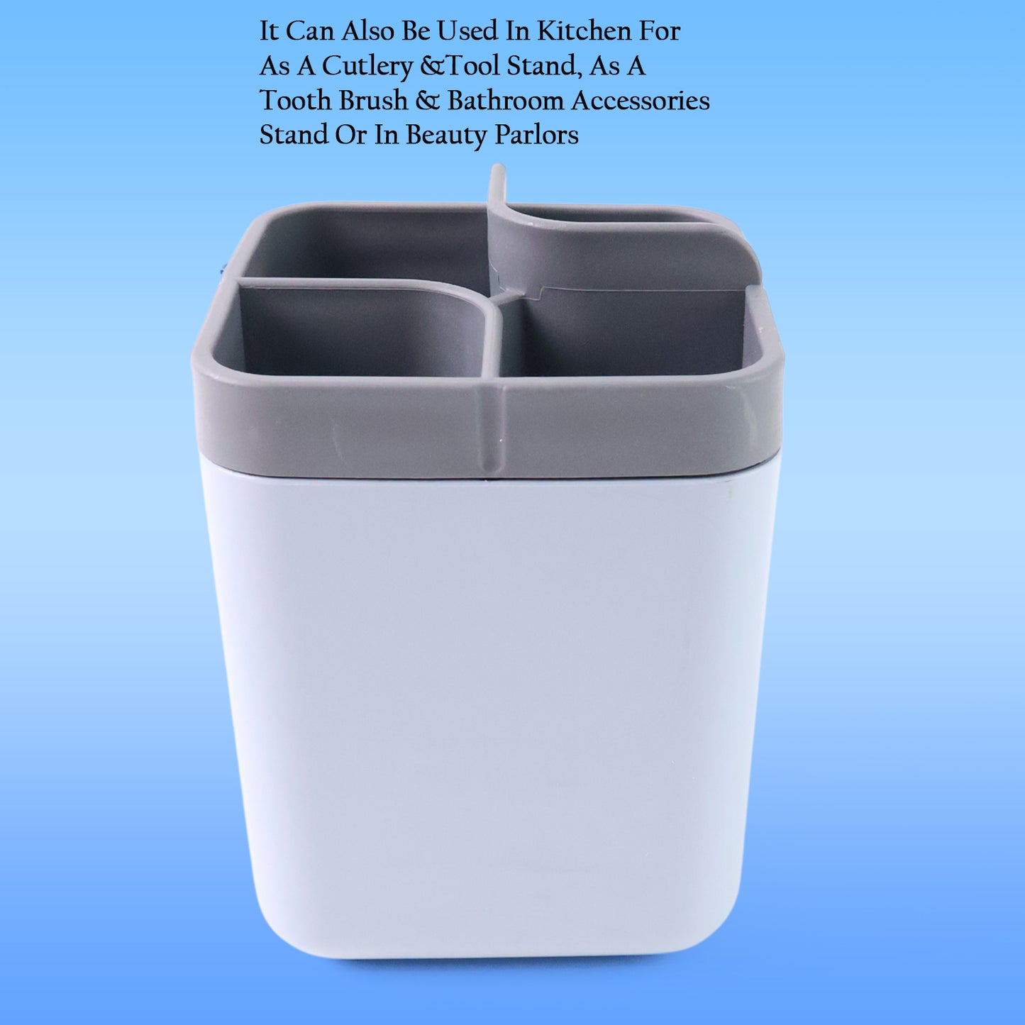 Multi-Compartment Desk Organizer Utility Holder β 4-Section Plastic Storage Container