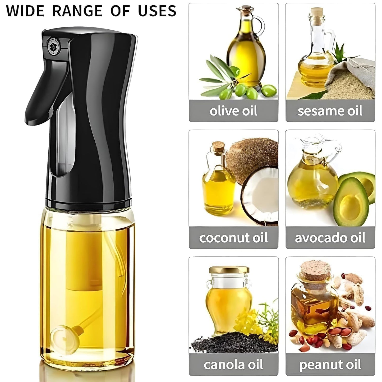 Mini Oil Sprayer for Cooking β 200ml Glass Oil Dispenser Bottle Spray Mister (Refillable, Food-Grade) for Air Fryer, Salad, Baking & BBQ