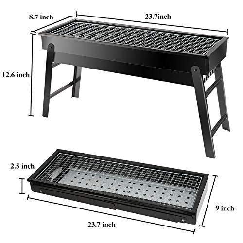 Folding Portable Barbeque BBQ Grill Set β Compact Outdoor Charcoal Grill for Camping, Picnics, and Home Use