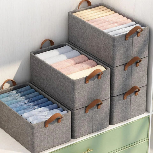 Collapsible Cotton Storage Basket β Large Capacity with Handles & Lid