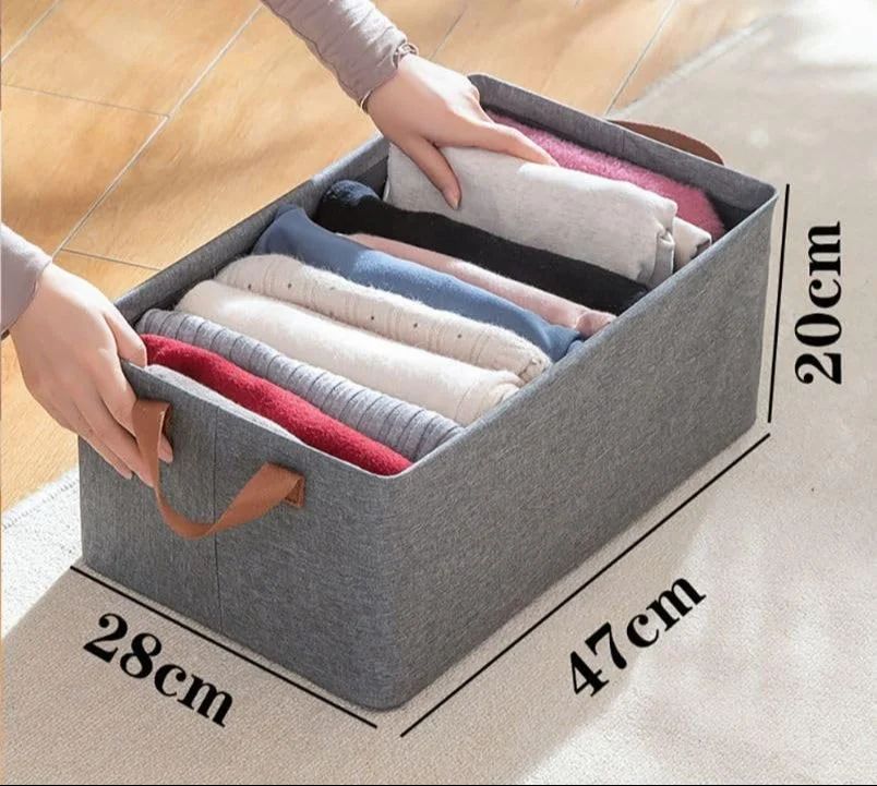 Collapsible Cotton Storage Basket – Large Capacity with Handles & Lid