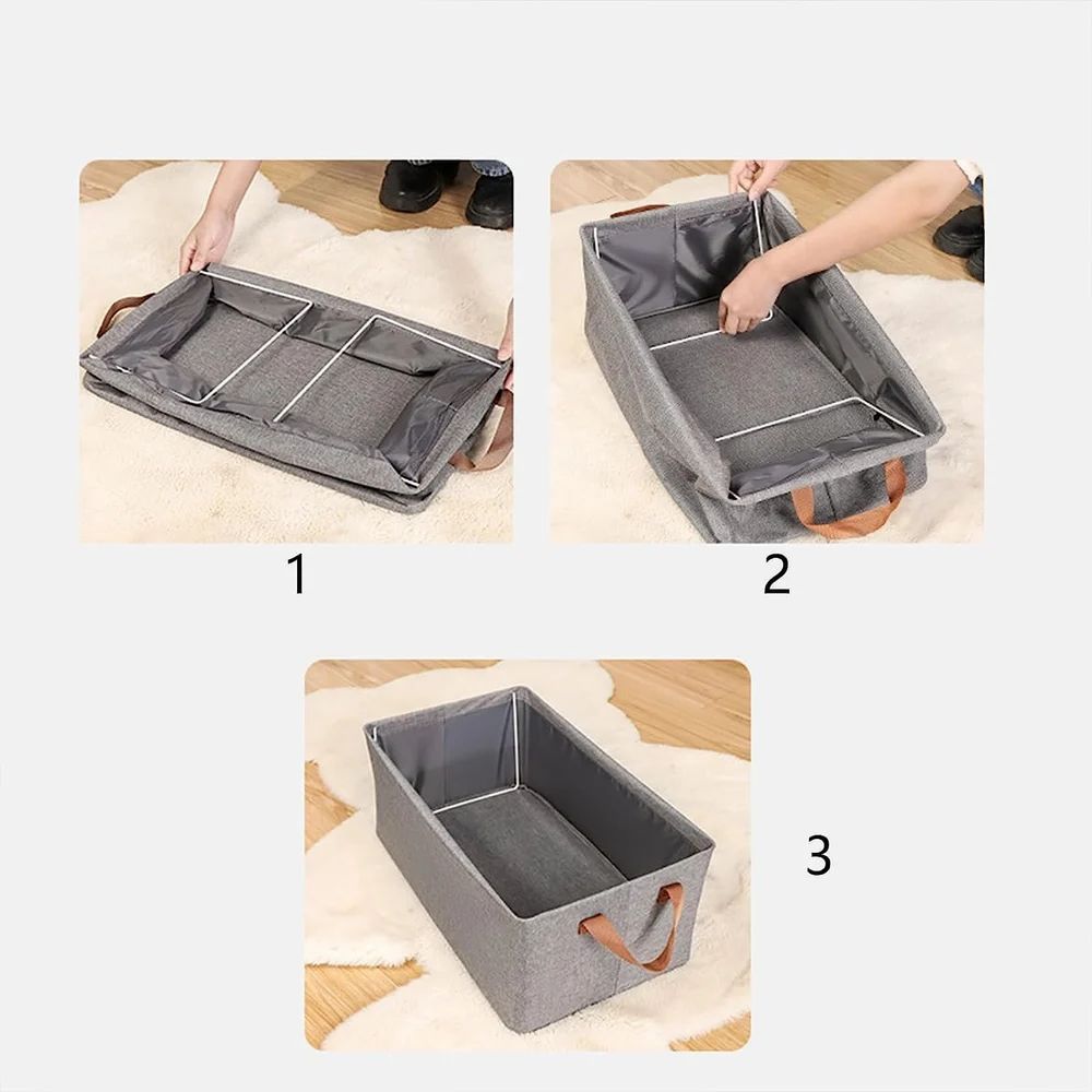 Collapsible Cotton Storage Basket – Large Capacity with Handles & Lid