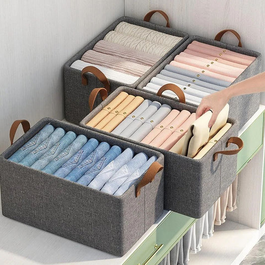 Collapsible Cotton Storage Basket β Large Capacity with Handles & Lid