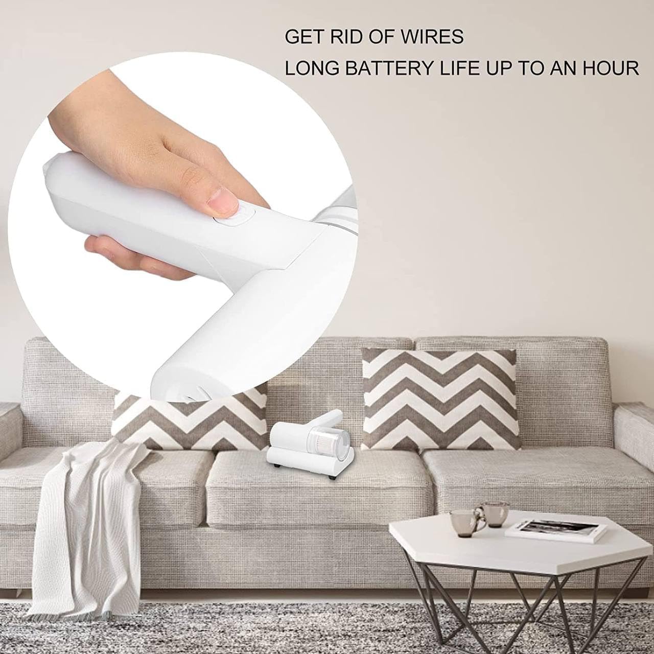 Wireless Rechargeable Dust & Mite Vacuum Cleaner
