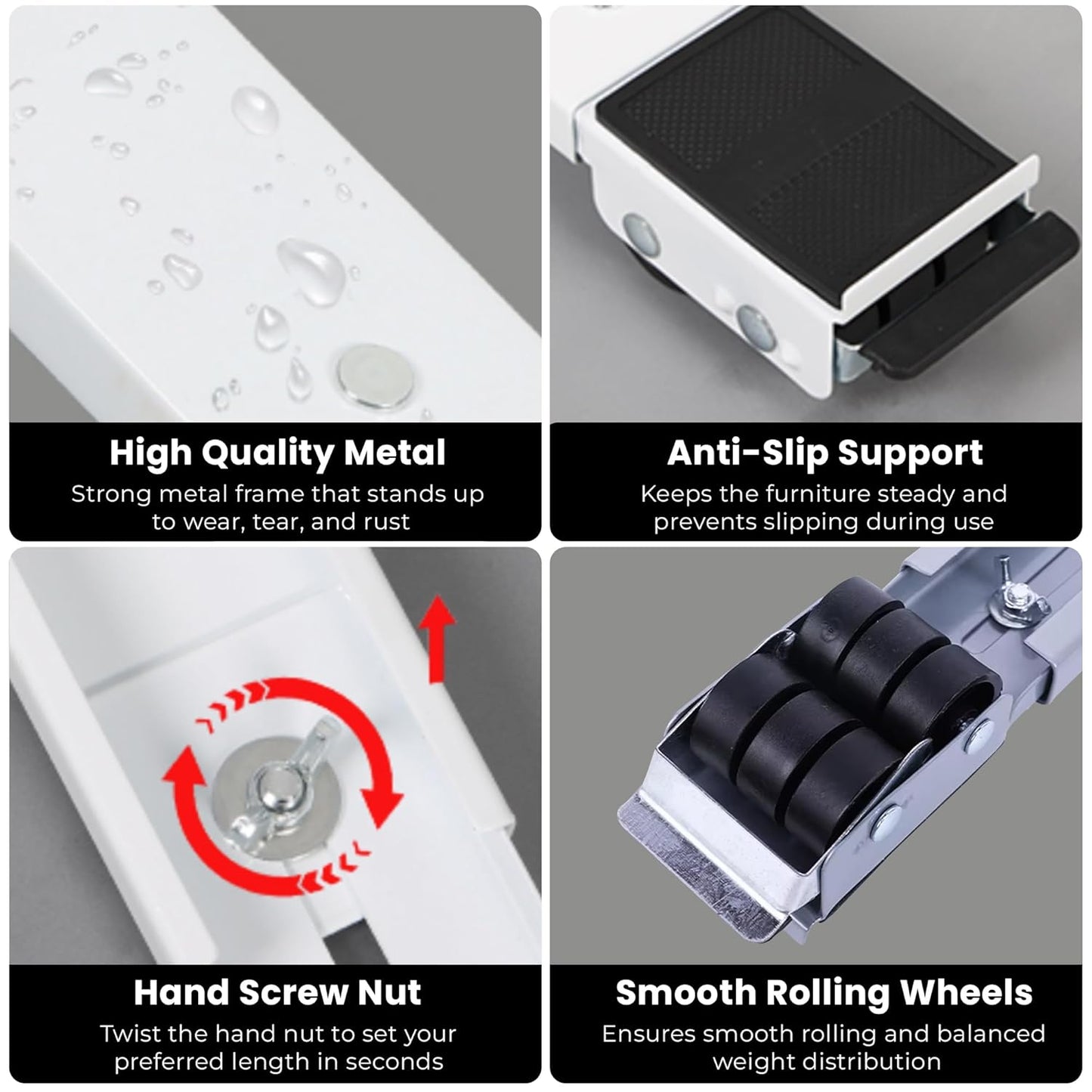 Furniture Mover Heavy Load Lifter Tool Set – Adjustable Furniture Roller with Wheels for Heavy Appliances and Furniture