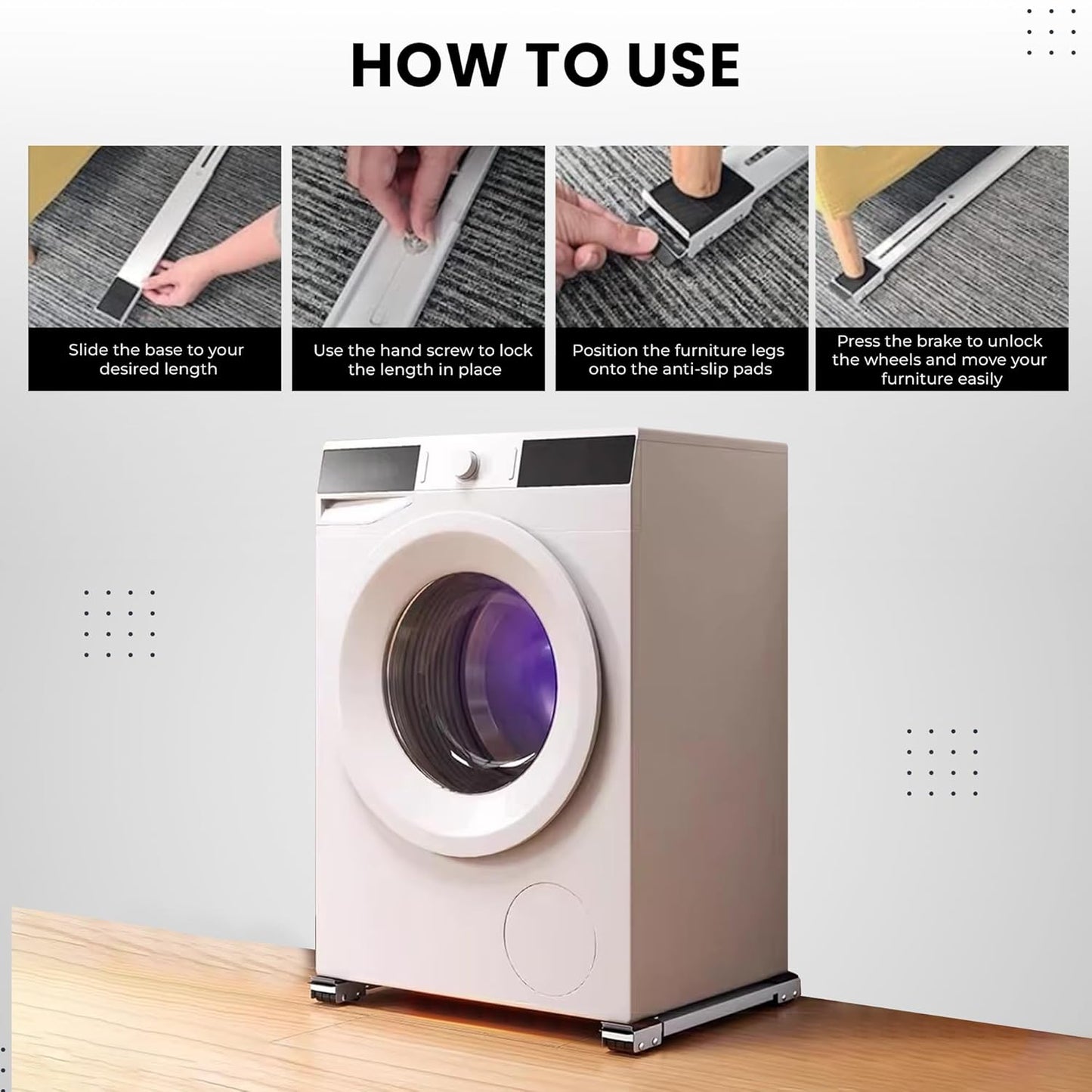 Furniture Mover Heavy Load Lifter Tool Set – Adjustable Furniture Roller with Wheels for Heavy Appliances and Furniture