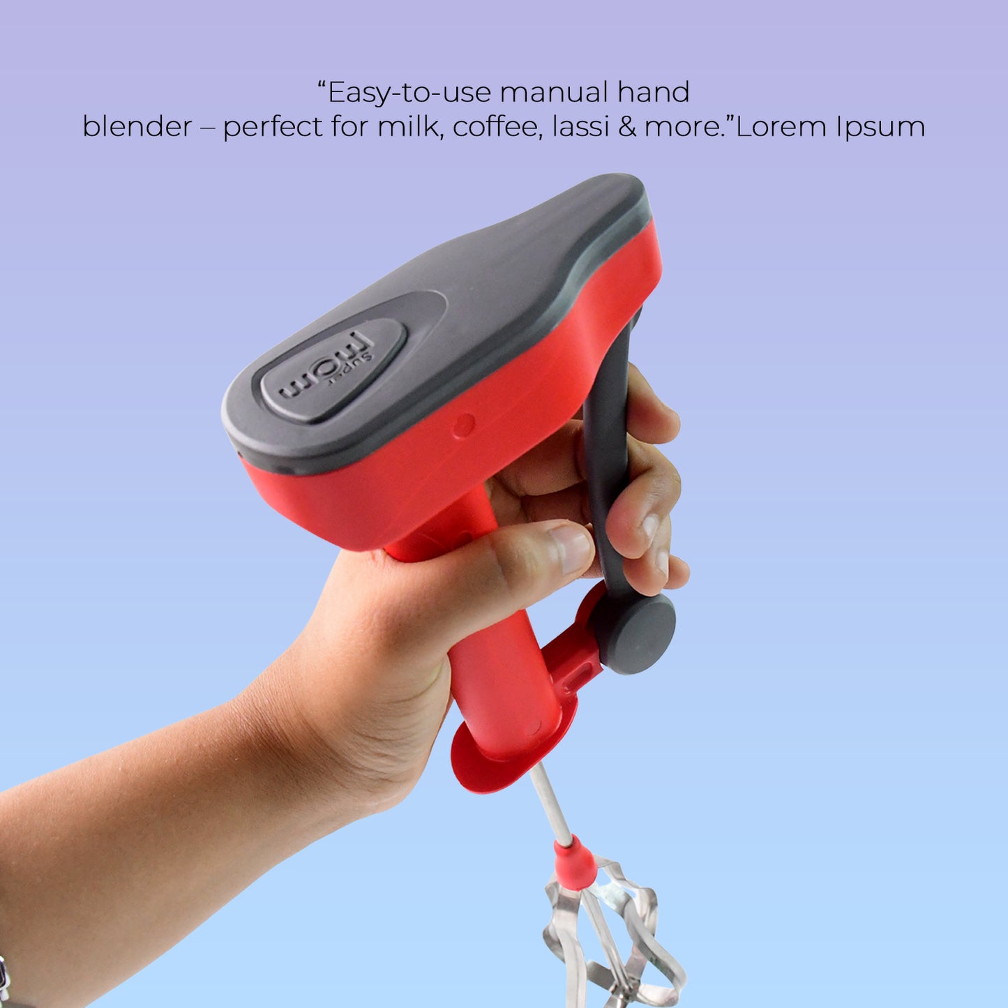 Multi-Function Power Blender β Handheld Manual Blender with Stainless Steel Whisk for Beating, Mixing, and Churning