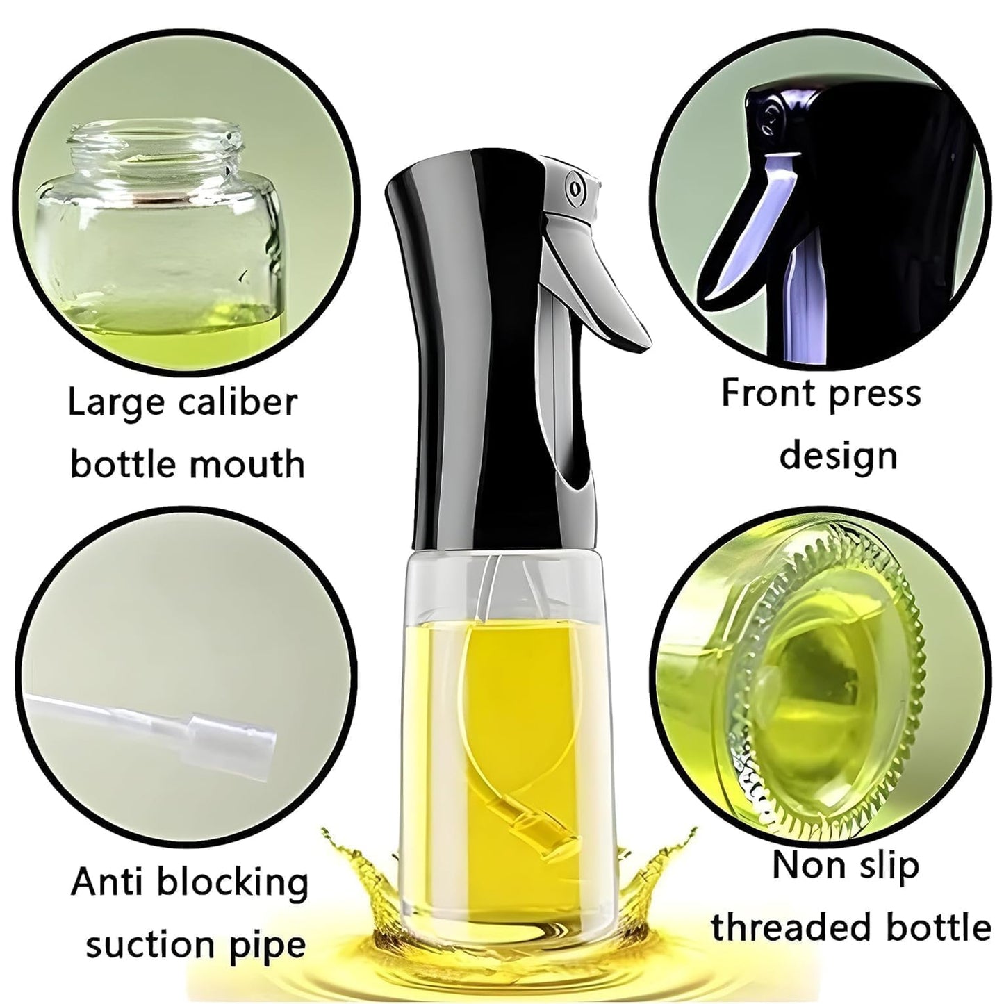Mini Oil Sprayer for Cooking β 200ml Glass Oil Dispenser Bottle Spray Mister (Refillable, Food-Grade) for Air Fryer, Salad, Baking & BBQ