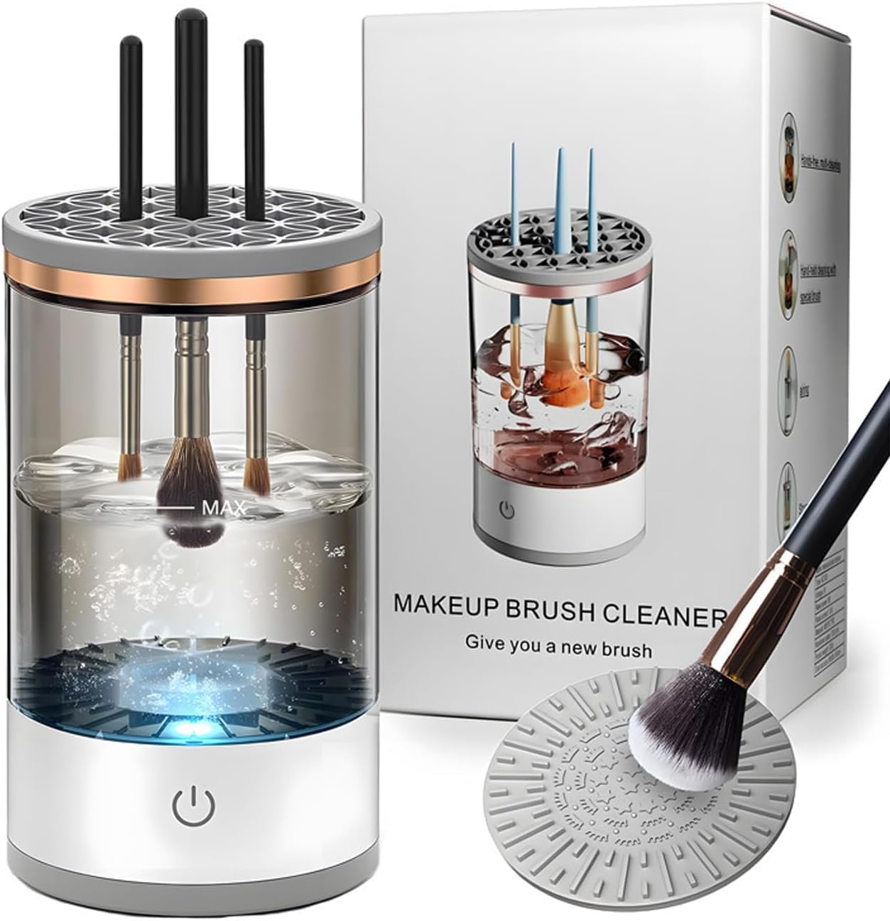 Electric Makeup Brush Cleaner Machine – Dual Mode, USB Powered, Deep Cleaning for All Brush Sizes (Multicolour)