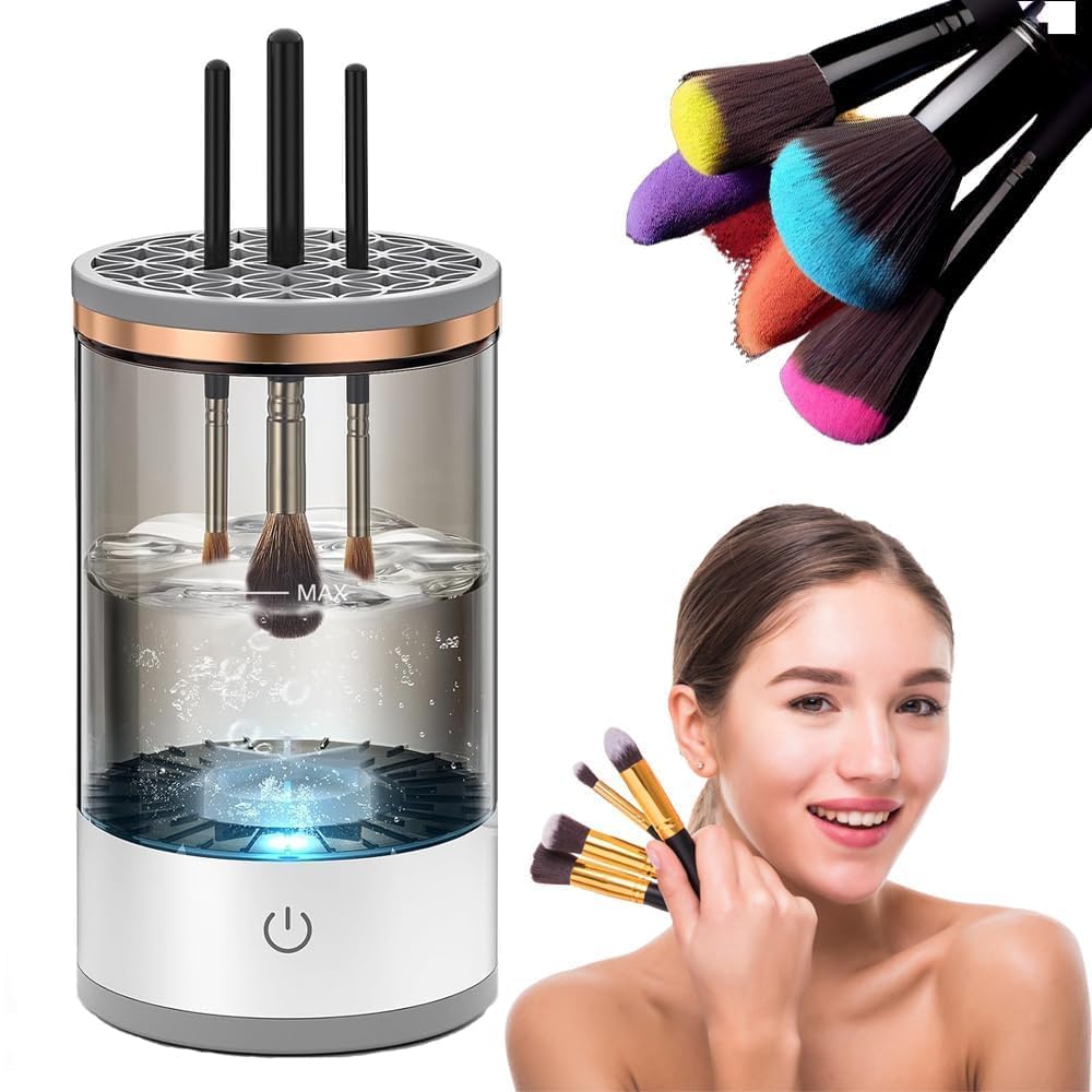 Electric Makeup Brush Cleaner Machine – Dual Mode, USB Powered, Deep Cleaning for All Brush Sizes (Multicolour)