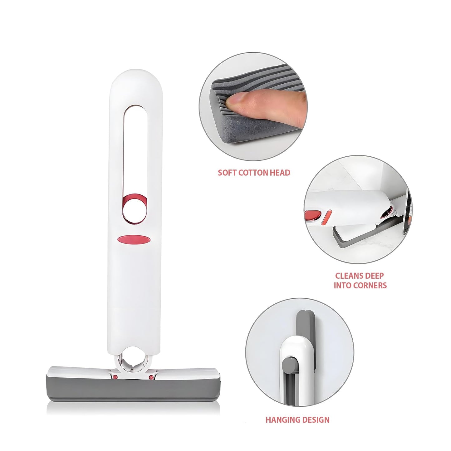 Portable Mini Mop with Self-Squeeze Mechanism