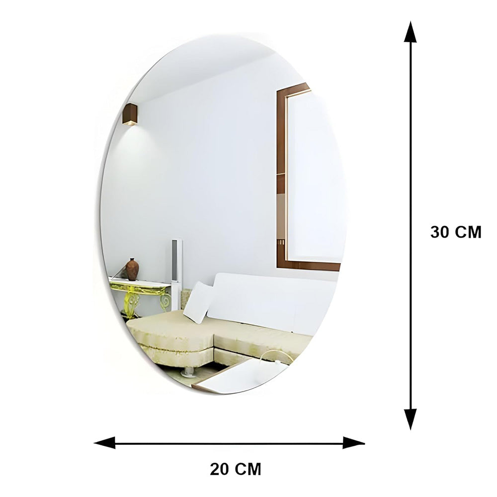 Oval Shape Wall Sticker Mirror for Bathroom