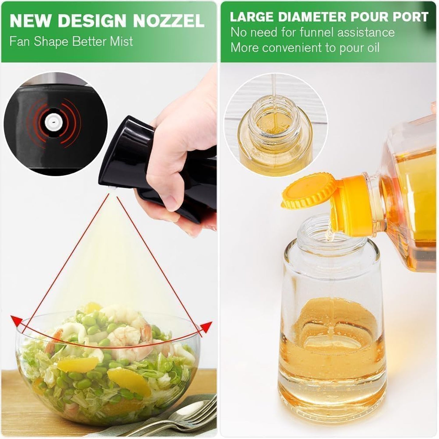 Mini Oil Sprayer for Cooking β 200ml Glass Oil Dispenser Bottle Spray Mister (Refillable, Food-Grade) for Air Fryer, Salad, Baking & BBQ