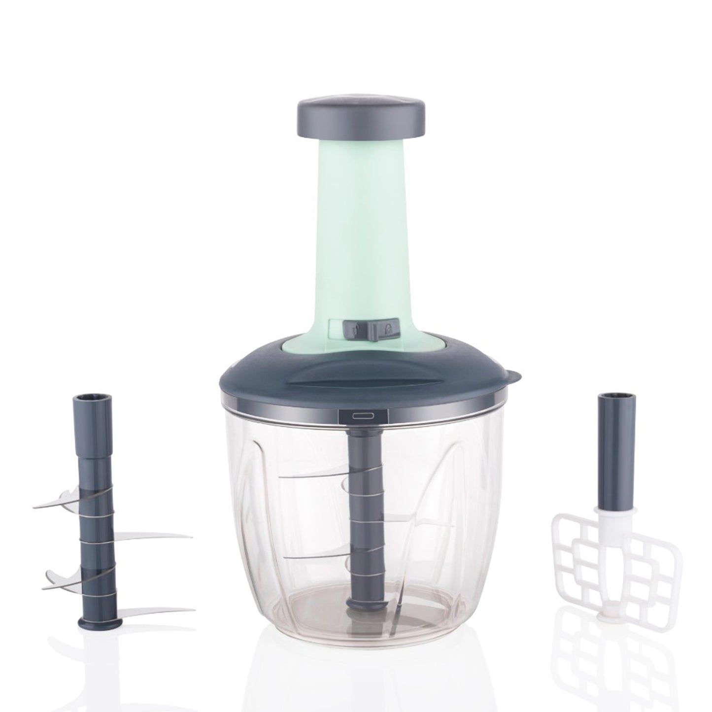 2-in-1 Push-Up Vegetable Chopper & Blender – 1100 ML | 6 Sharp Stainless Steel Blades