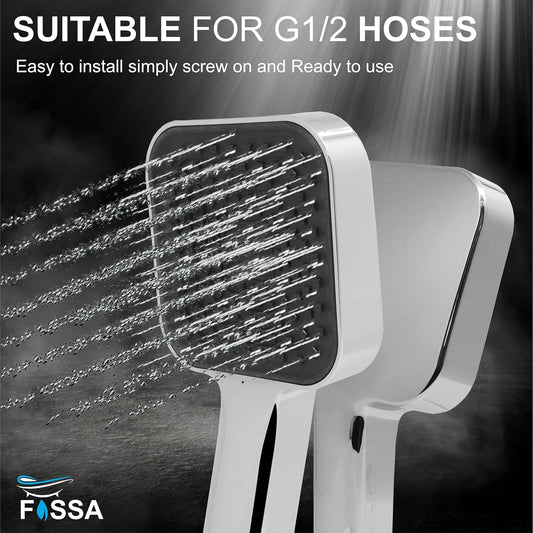 Fossa Alpha Wave Hand Shower β Handheld Shower Head with 2 Spray Modes, ABS Body, | Chrome Finish for Modern Bathrooms only hand shower