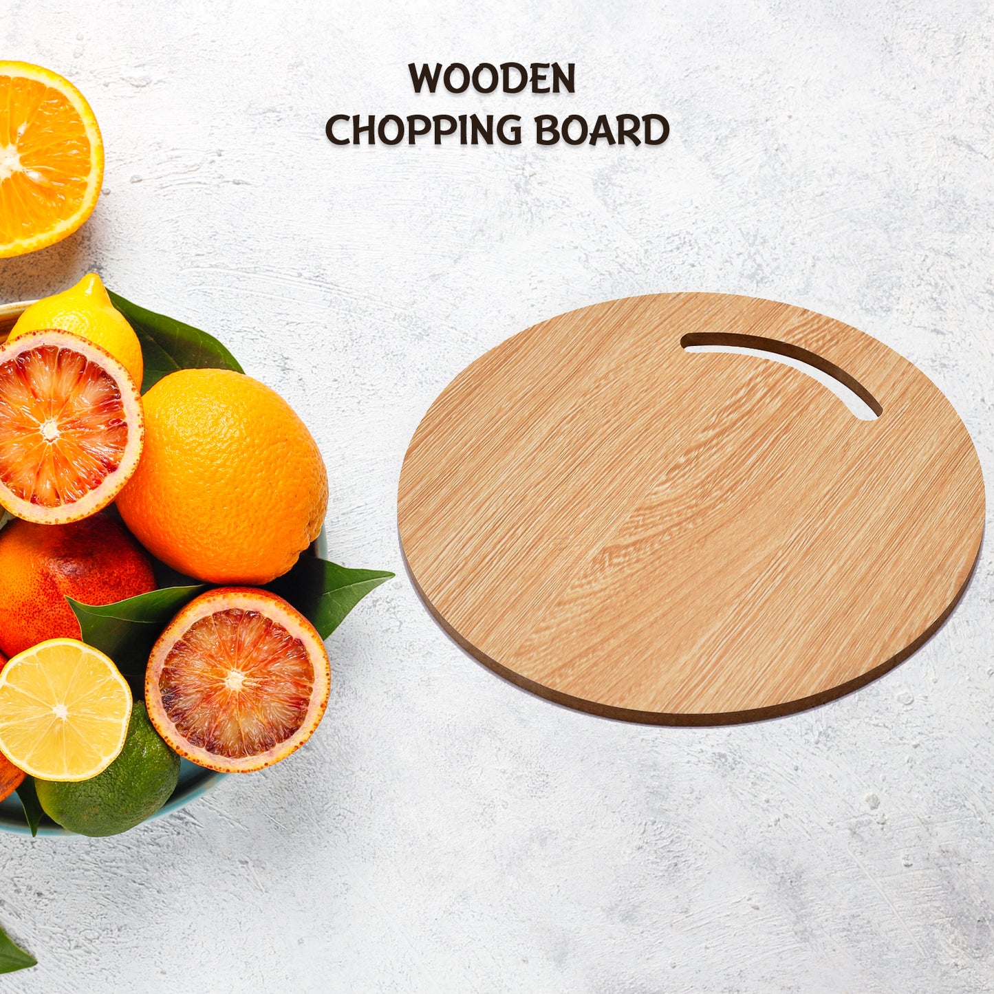Wooden Round Chopping Board for Kitchen | Bamboo Cutting Board for Fruits, Vegetables, Bread & Cheese – Reversible, Durable & Easy to Clean