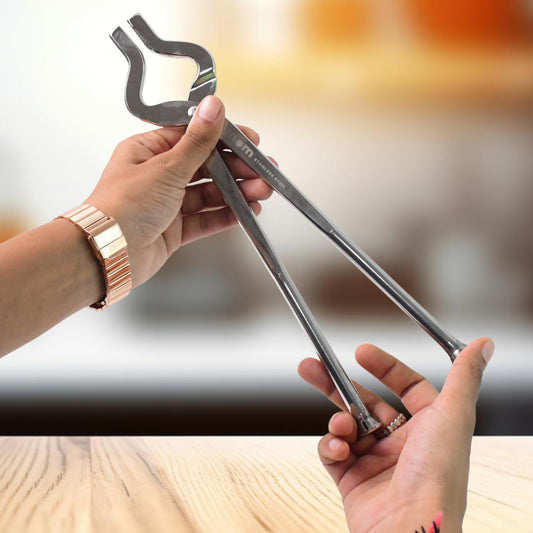 Stainless Steel Full Round Pincer β Heavy Duty Kitchen Pakkad for Hot Utensils, Cookware & Tandoor | Heat Resistant, Durable & Rust-Proof Design