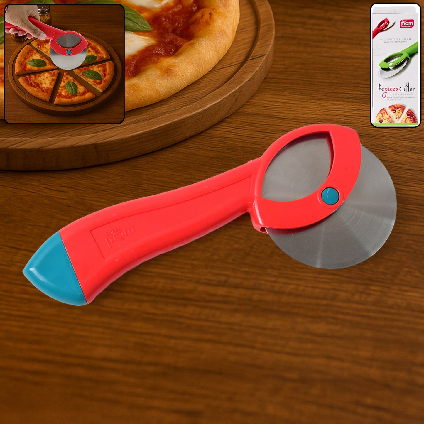 Premium Stainless Steel Pizza Cutter With Ergonomic Handle
