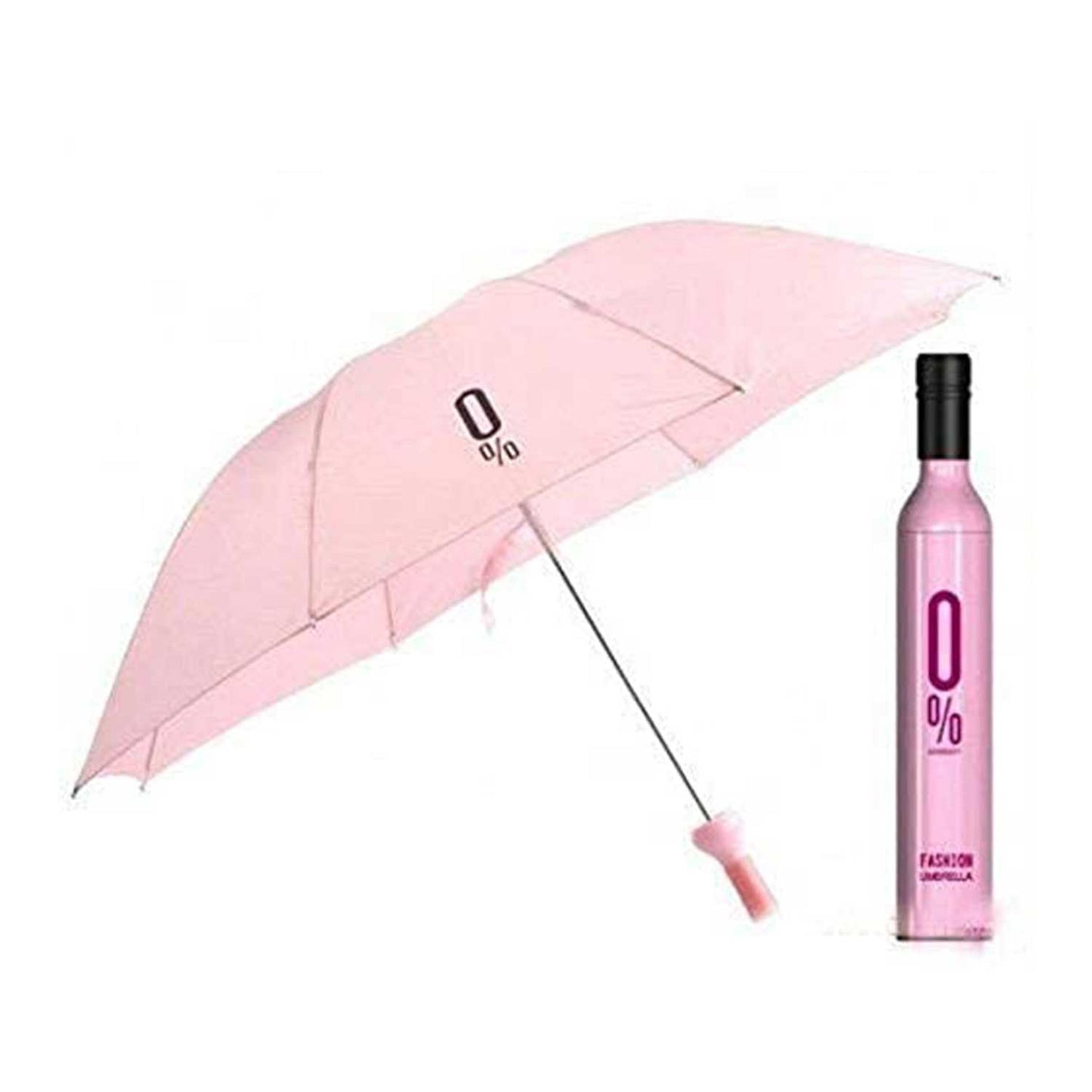 Pocket Folding Wine Bottle Umbrella – 16 Ribs Super-Strength Windproof & Rainproof Umbrella | Stylish Compact Travel Umbrella with Case
