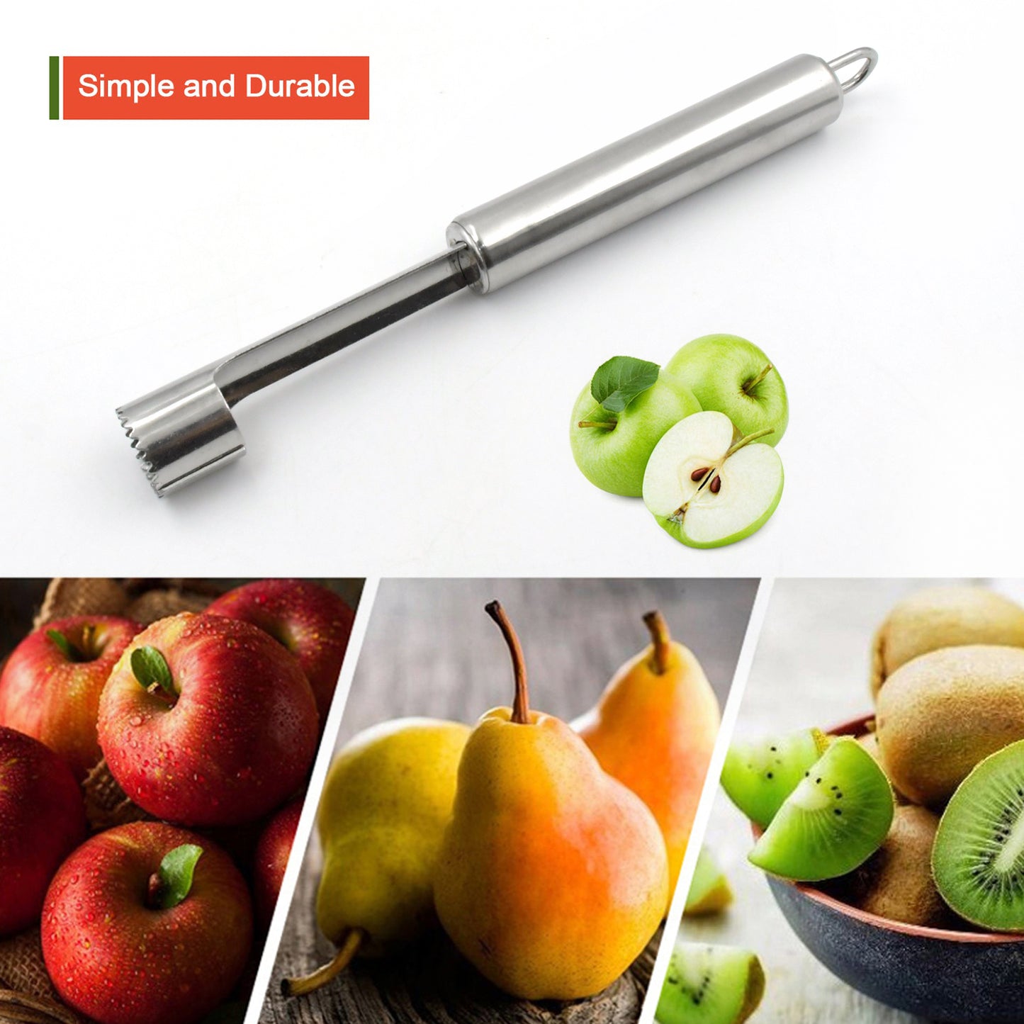 Fruit Core Remover Tool | Stainless Steel Apple & Pear Corer