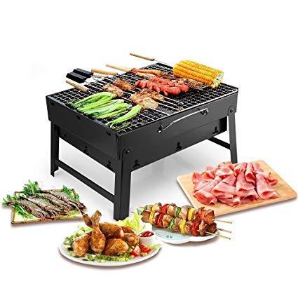 Folding Barbecue Charcoal Grill Oven – Portable Outdoor BBQ Grill (Black Carbon Steel) | Foldable, Lightweight, and Easy to Carry