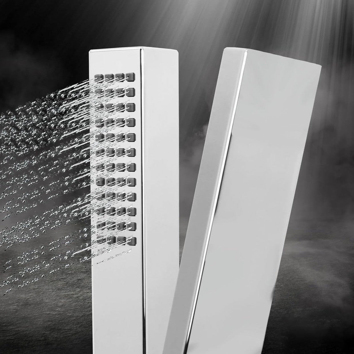 Fossa Hexa Square ABS Hand-Held Shower with 1.5 Mtr Hose Pipe and Wall Hook for Bathroom, High Pressure Shower Set Chrome Finish (Hand Shower Set)