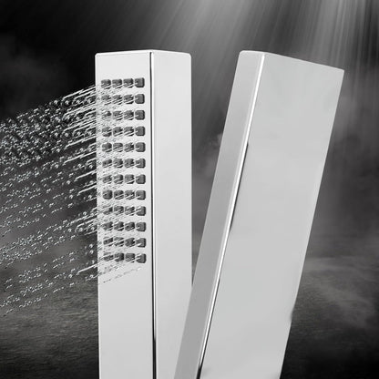 Fossa Hexa Square ABS Hand-Held Shower with 1.5 Mtr Hose Pipe and Wall Hook for Bathroom, High Pressure Shower Set Chrome Finish (Hand Shower Set)