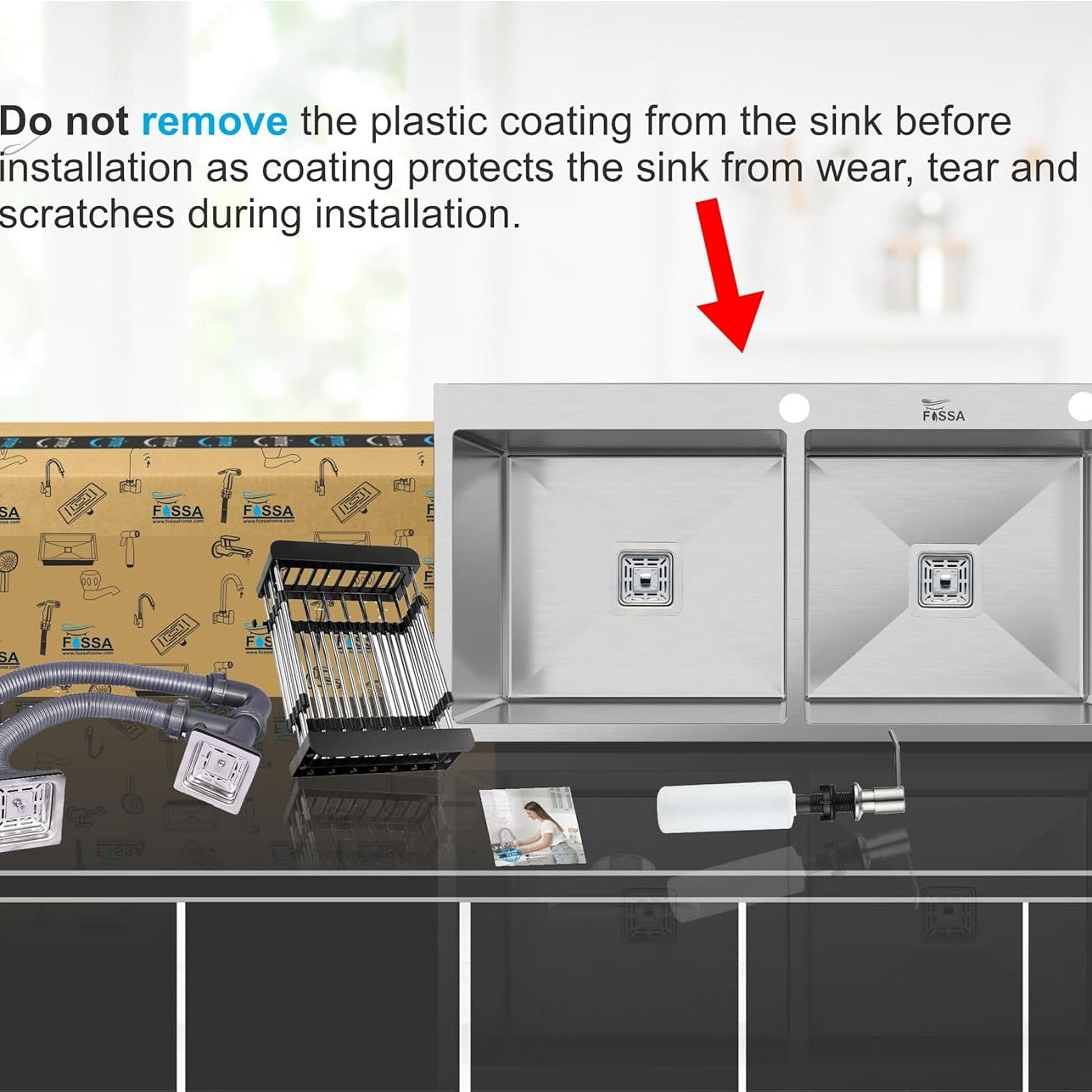 Double Bowl Handmade Stainless Steel Kitchen Sink With Tap Hole