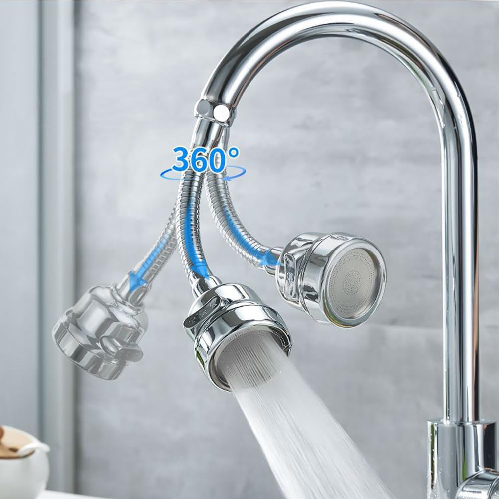 360° Rotatable Sink Faucet Sprayer Attachment | 3-Mode Flexible Tap Extender