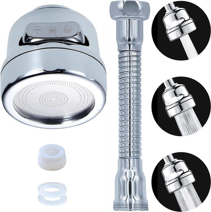 360° Rotatable Sink Faucet Sprayer Attachment | 3-Mode Flexible Tap Extender