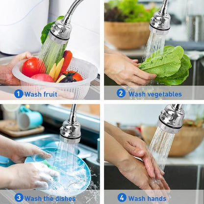 360° Rotatable Sink Faucet Sprayer Attachment | 3-Mode Flexible Tap Extender