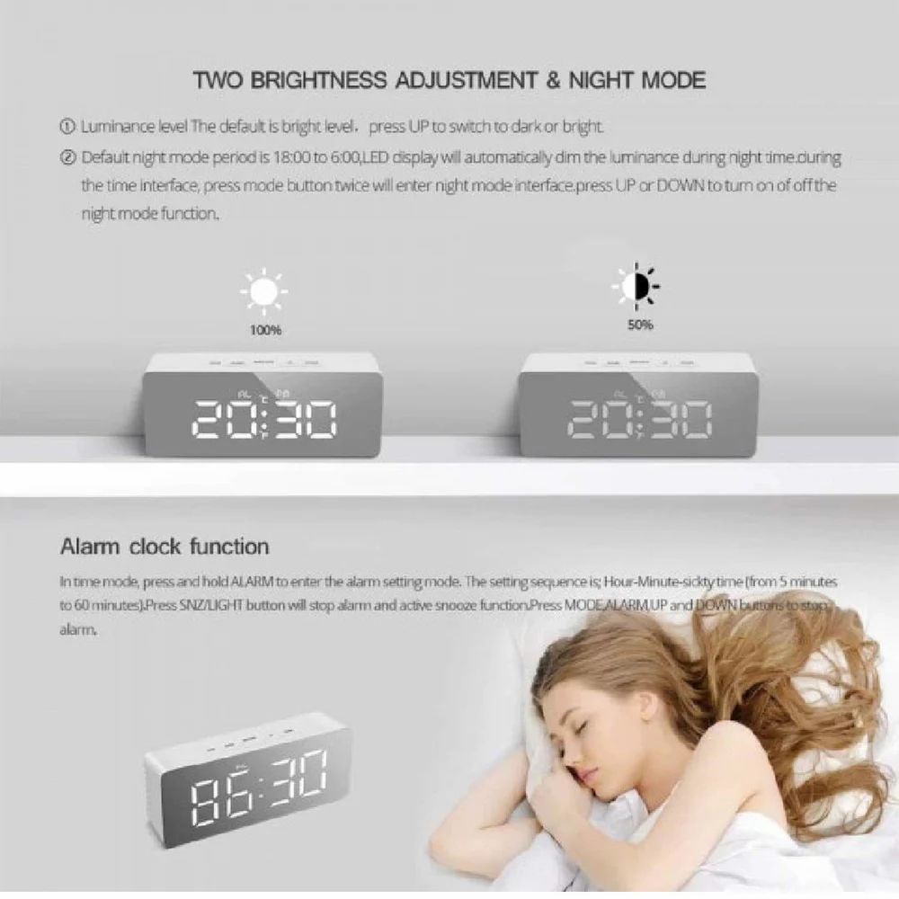 Multifunctional Digital LED Alarm Clock