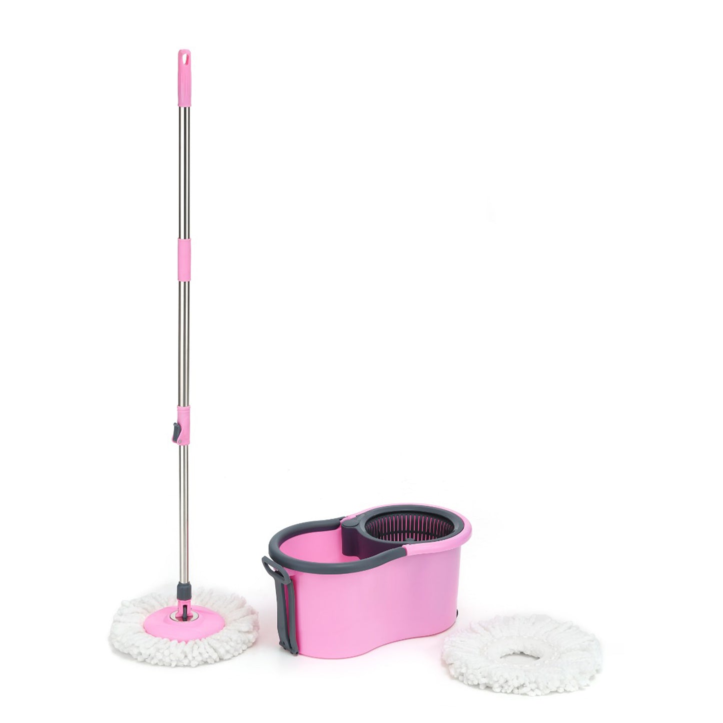 Quick Spin Mop with Bucket & Wheels – Easy Floor Cleaning System with Microfiber Head & 180° Rotating Handle