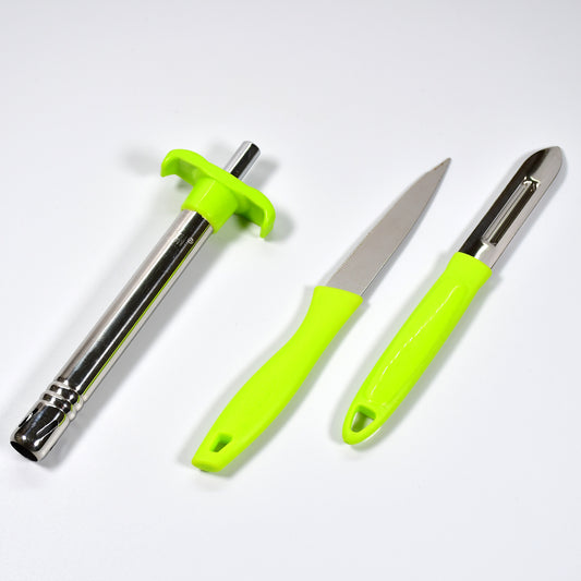 3pc Lighter Knife And Peeler Set