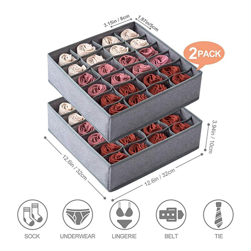 Sock and Underwear Drawer Organizer (Set of 2)