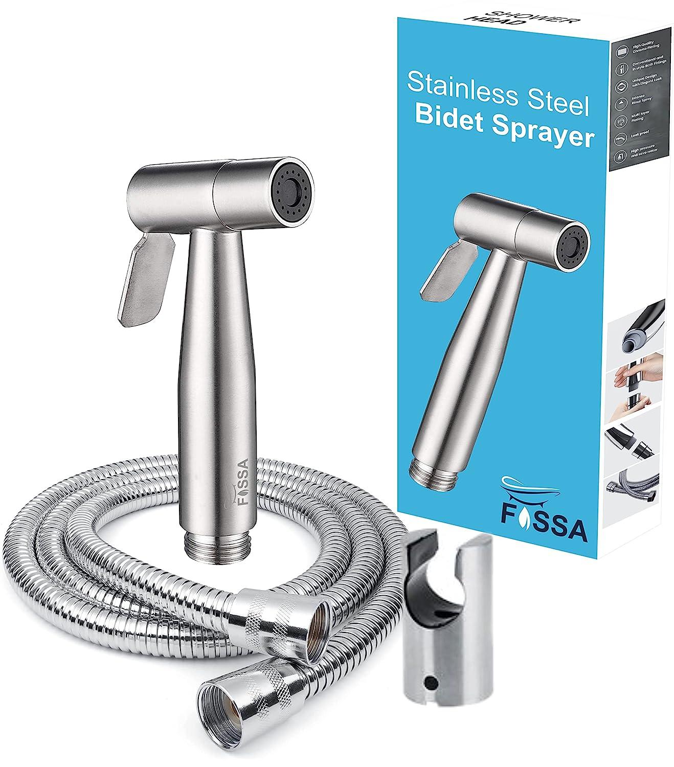 Fossa Hand Held Bidet Sprayer Premium Stainless Steel Sprayer Shattaf - Bidet spray head for Toilet, Hand Bidet Sprayer for Toilet