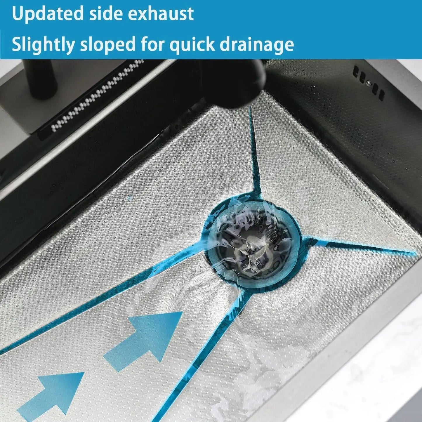 Fossa 37"x18"x09" Premium Double Bowl Waterfall Kitchen Sink Honeycomb Embossed Sink with Black Nano Coating, Stainless Steel, Rectangular Workstation, Faucet with Included All Accessories. (Black)