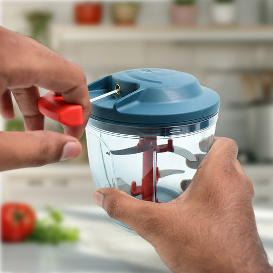 Hand-Powered Vegetable Chopper – 1000 ML Compact Food Processor