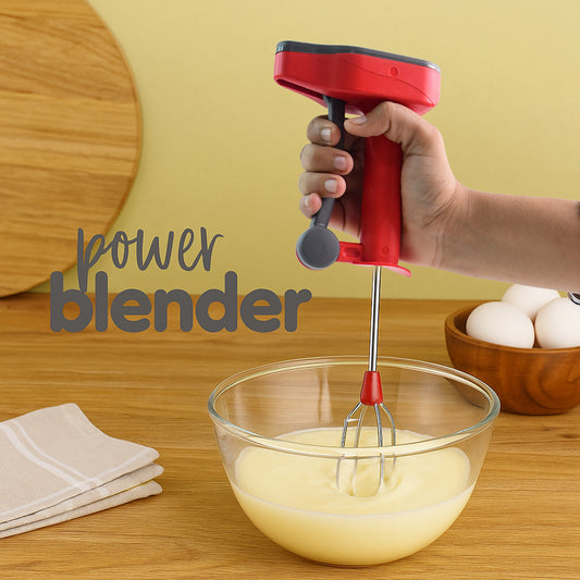 Multi-Function Power Blender – Handheld Manual Blender with Stainless Steel Whisk for Beating, Mixing, and Churning
