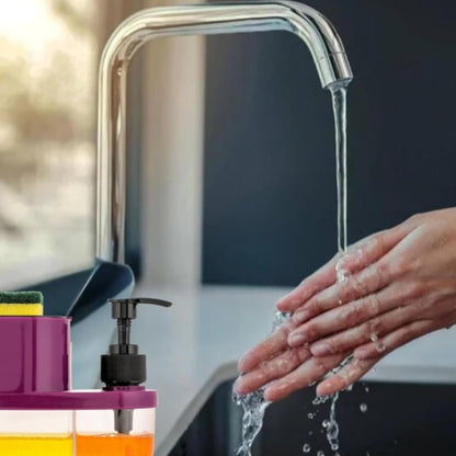 Liquid Dishwasher and Soap Dispenser with Sponge Holder