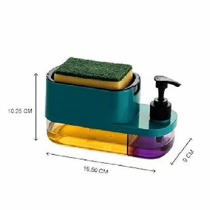 Liquid Dishwasher and Soap Dispenser with Sponge Holder