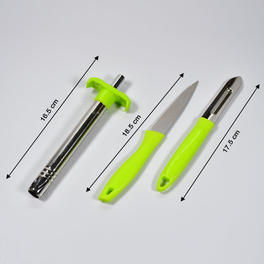3pc Lighter Knife And Peeler Set
