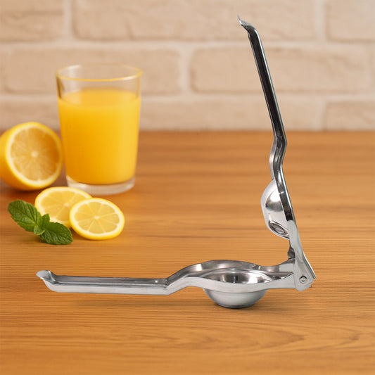 2-in-1 Heavy Duty Stainless Steel Lemon Squeezer with Built-in Bottle Opener – Manual Citrus Juicer for Kitchen