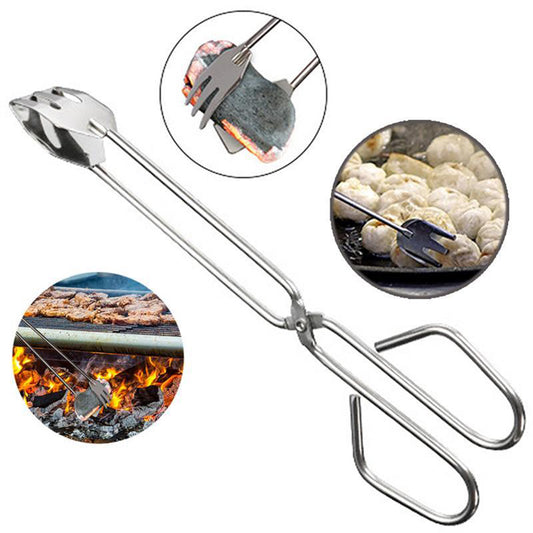 31CM Multi-Functional Metal BBQ Clip Tongs Clamp for Charcoal, Garbage & Food Serving